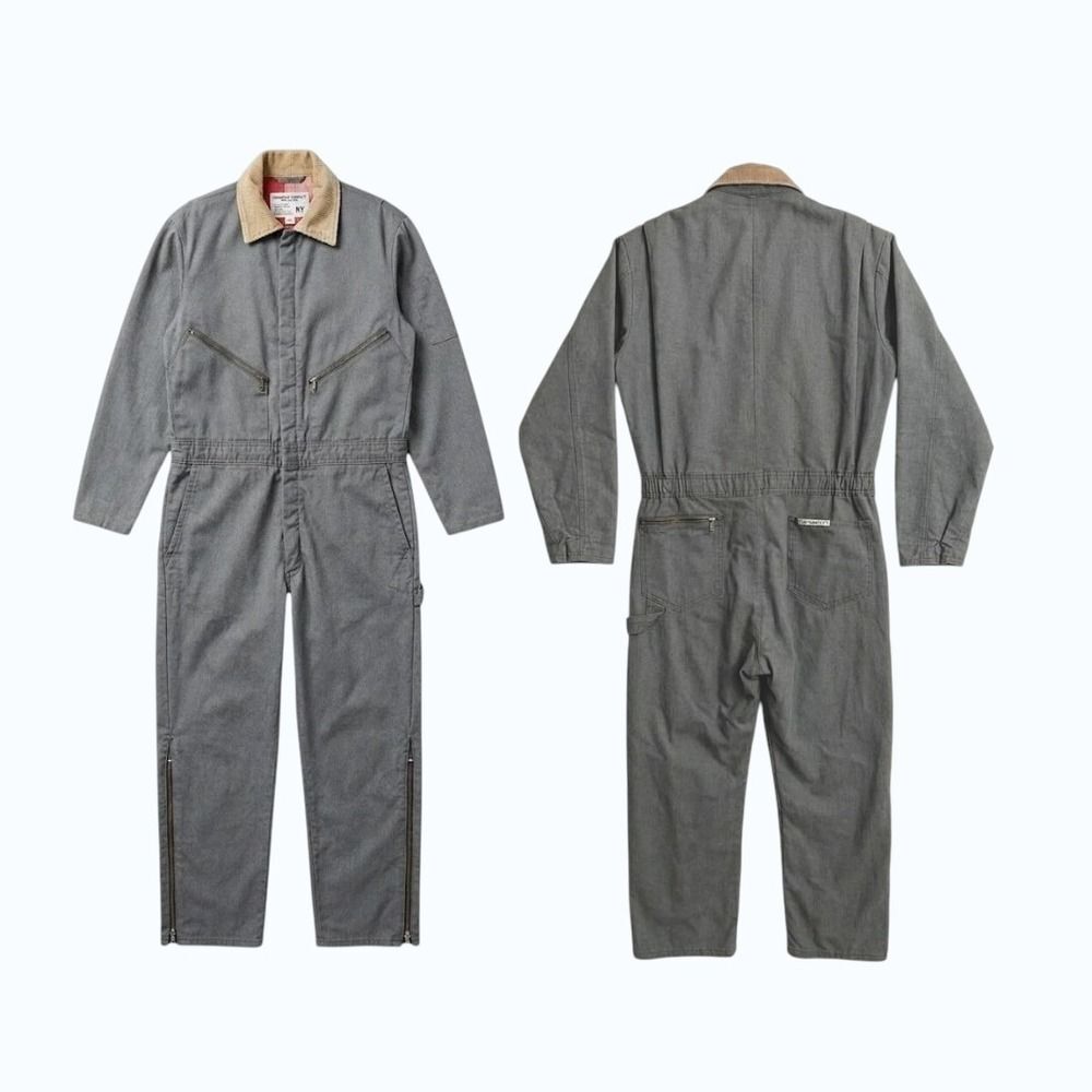 Walls Zero-Zone Insulated Coveralls Olive Green Corduroy Collar Vintage Mens S/M